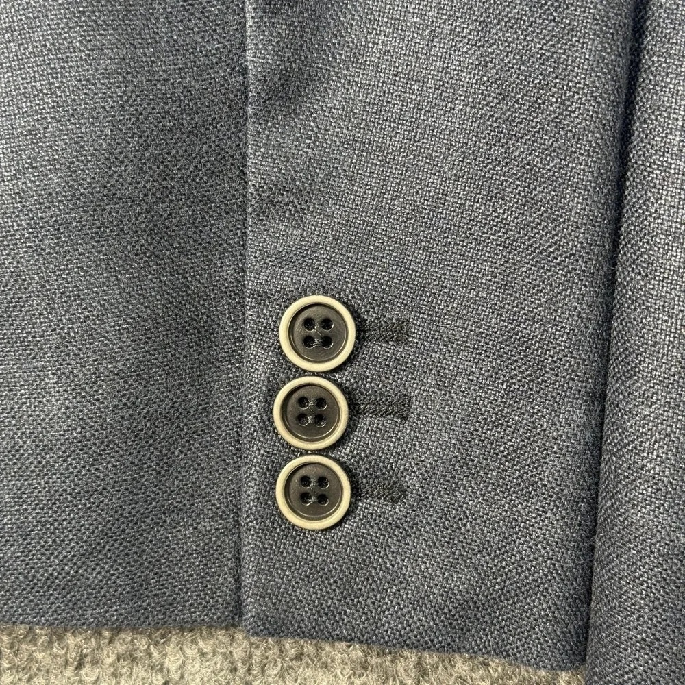 Boga Blazer Men's 40L Blue Silk Linen Blend Double Vented Casual Preppy Romania